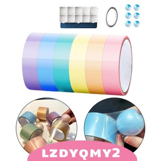 [Lzdyqmy2] เทปกาวลูกบอล สีแคนดี้ หลากสี 6 ชิ้น สําหรับบ้าน โรงเรียน ปาร์ตี้ DIY