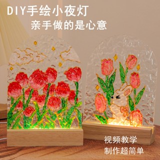 สินค้าใหม่ บอร์ดอะคริลิค เพ้นท์มือ รูปดอกทิวลิป diy สําหรับตกแต่งบ้าน ของขวัญวันเด็ก