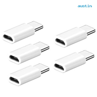 Ay_อะแดปเตอร์เชื่อมต่อ USB Type C Male to Micro USB Female แบบพกพา 5 ชิ้น