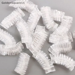 Goldensquare ที่ปิดหูกันหนาว พลาสติกใส กันน้ํา แบบใช้แล้วทิ้ง สําหรับย้อมสีผม 100 ชิ้น