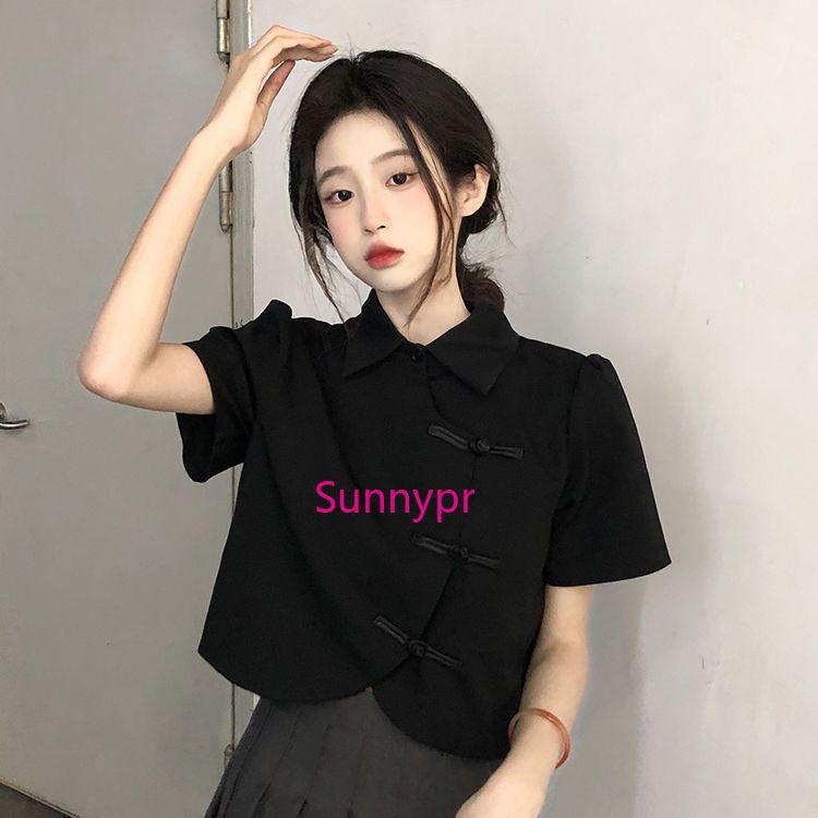 เสื้อเชิ้ตแขนสั้น ทรงไม่สม่ําเสมอ แฟชั่นฤดูร้อน สไตล์ฝรั่งเศส สําหรับ ...