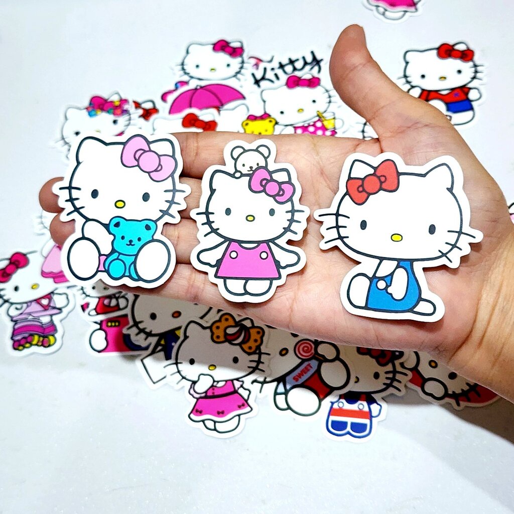 สติ๊กเกอร์ คิตตี้ Kitty (เต็มตัว) ติดแน่น กันน้ำ ติดกระเป๋าเดินทาง โน้ตบุ้ค (50 ชิ้น) sticker