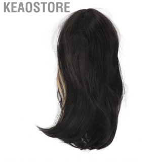 Keaostore Synthetic Long Straight Wig  Realistic Women Highlight Fluffy Size Adjustable Heat Resistant for Costume Party