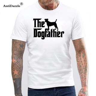 ขายดี เสื้อยืด พิมพ์ลาย The Dogfather Jack Russell DOG สําหรับผู้ชาย 716368