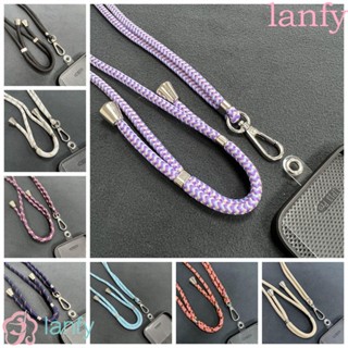 Lanfy สายคล้องโทรศัพท์มือถือ แบบยาว ปรับได้ กันหาย ถอดออกได้ หลากสี อุปกรณ์เสริม