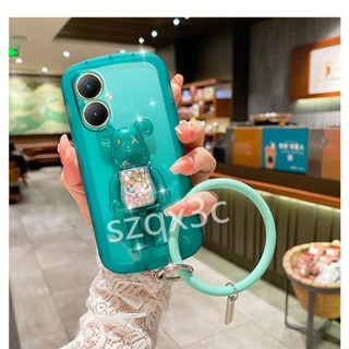 เคสโทรศัพท์มือถือ ซิลิโคนนิ่ม พร้อมขาตั้ง รูปหมี สีแคนดี้ สําหรับ VIVO V29 Y78 Y36 Y27 V27 V27e Y02 Y02A Y02t 4G 5G Y78