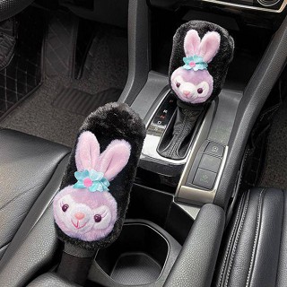 Car Handbrake Sleeve Shift Knob Cover Cartoon Cute Universal Gear Shift Knob Cover Gear Protective Cover Car Interior Decoration Set HnyH