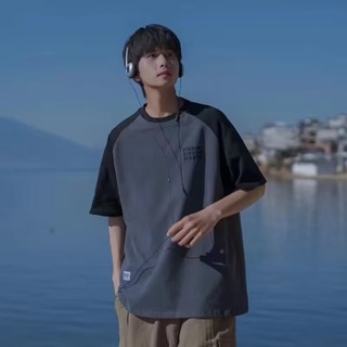 Leosoxs เสื้อยืดผู้ชาย เสื้อยืดชาย oversize คอกลม แขนสั้น แฟชั่นยอดนิยม Korean 2023NEW JUL2005