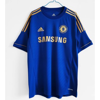 เสื้อกีฬาแขนสั้น ลายทีมชาติฟุตบอล Chelsea Home คุณภาพสูง สไตล์วินเทจ 12-13