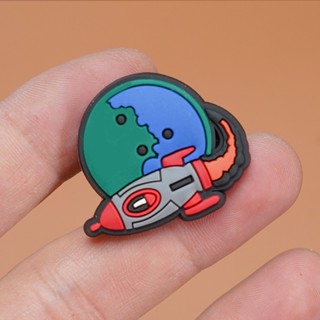 Croc Jibz Pins กระดุม ลายการ์ตูนดาวเคราะห์ ดาวเคราะห์ หลากสีสัน สําหรับรองเท้า DIY