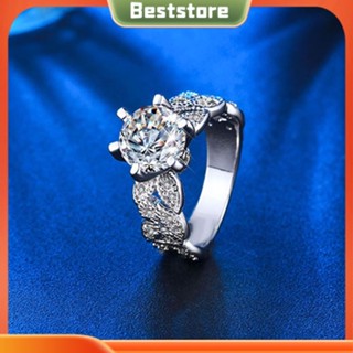 Beststore|  แหวนหมั้นแต่งงาน ประดับเพทาย ชุบทอง 18K สําหรับผู้หญิง