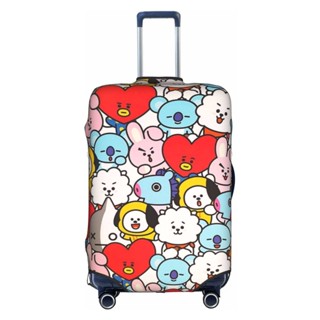 【พร้อมส่ง】BT21 ผ้าคลุมกระเป๋าเดินทาง ลายการ์ตูนตลก ล้างทําความสะอาดได้ สําหรับกระเป๋าเดินทางเด็ก 18-32 นิ้ว