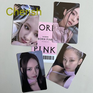 Cherish อัลบั้มรูปภาพ Kpop Blackpink Jisoo Rose Lisa Jennie Collective Lomo Cards CD Player Post Card 4 ชิ้น ต่อชุด