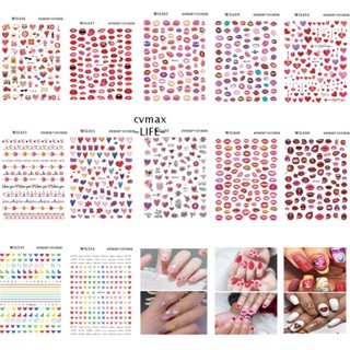 CYMX 3D Nail Art Sticker DIY Color Love Nail Decal Stickers Self Adhesive Nail Stickers