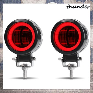 Thunder ไฟตัดหมอก ไฟสปอตไลท์ Led ทรงกลม 3 นิ้ว 20w 2000lm 6000k สีแดง สําหรับติดรถยนต์ 2 ชิ้น