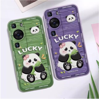 Dmy เคสโทรศัพท์มือถือ ซิลิโคนนิ่ม กันกระแทก ลายแพนด้านําโชค สําหรับ huawei P60 P50 pro P30 lite nova 4e P20 P10 plus mate 20 20X 30 pro 50 40 10 pro