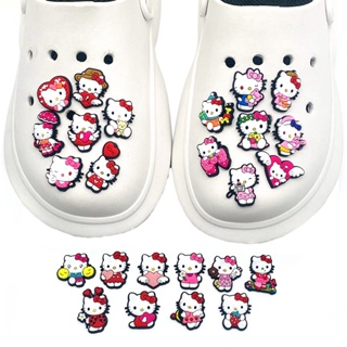 การ์ตูน Hello Kitty Jibbitz Charm อะนิเมะ Jibits Croc HelloKitty Cat Crocs Jibbits สําหรับผู้หญิง อุปกรณ์เสริมรองเท้า จี้รองเท้า หมุดตกแต่ง