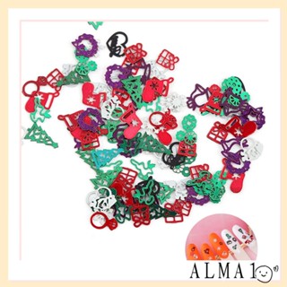 ALMA อุปกรณ์ตกแต่งเล็บ โลหะ 3D DIY คละสี