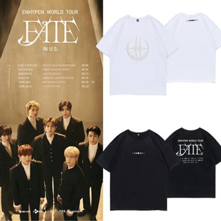 เสื้อยืดลําลอง ผ้าฝ้าย แขนสั้น คอกลม พิมพ์ลาย Kpop ENHYPEN FATE สไตล์ฮิปฮอป สําหรับผู้ชาย และผู้หญิง