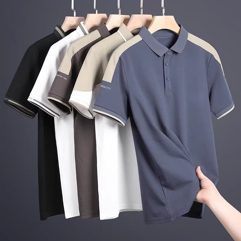 เสื้อโปโลแขนสั้นลําลอง คอปก ทรงหลวม เรียบง่าย แฟชั่นฤดูร้อน สําหรับผู้ชาย วัยรุ่น 2023