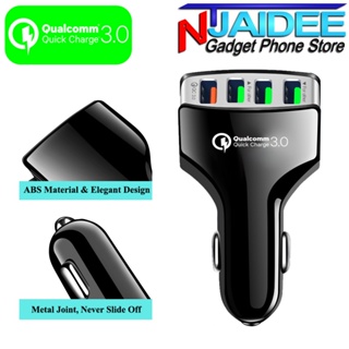 หัวชาร์จ USB Car Charger QC 3.0 อะแดปเตอร์ 4 พอร์ตอะแดปเตอร์ สำหรับรถยนต์