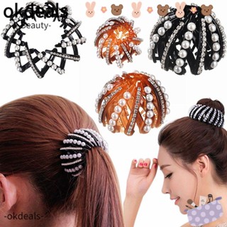 Hair Fold Wrap Ponytail Clamps Crystal Hair Bun Maker Bird Nest Hair Claw