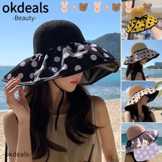 OKDEALS หมวกบักเก็ต กันแดด ป้องกันรังสียูวี แบบพกพา พับได้ สําหรับกลางแจ้ง