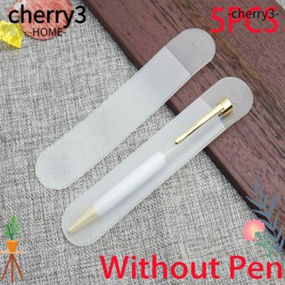 Cherry3 กระเป๋าดินสอ แบบใส ทรงกลม แขวนได้ 5 ชิ้น