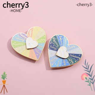 Cherry3 เข็มกลัดเคลือบ รูปหัวใจ หมุนได้ อเนกประสงค์ สําหรับกระเป๋าเป้สะพายหลัง