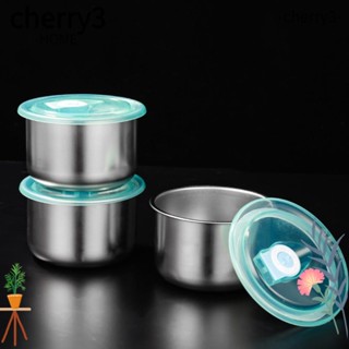 Cherry3 กล่องเก็บอาหารกลางวัน สเตนเลส รักษาความสดใหม่ สําหรับห้องครัว
