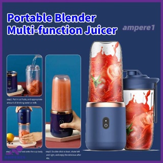 2-In-1 Juicer Blender With Lid Portable Usb Rechargeable 6 Blade Mini Home Wireless Fruit Juicer Machine เครื่องเตรียมอาหาร Maker -AME1 -AME1