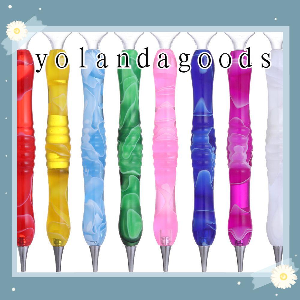 ☆YOLA☆ Nail Art Resin Diamond Painting Pen Resin Crafts Resin Pen Alloy Replacement Pen Heads Cross Stitch Embroidery DIY 5D Diamond Painting Sewing Accessories Point Drill Pen/Multicolor
