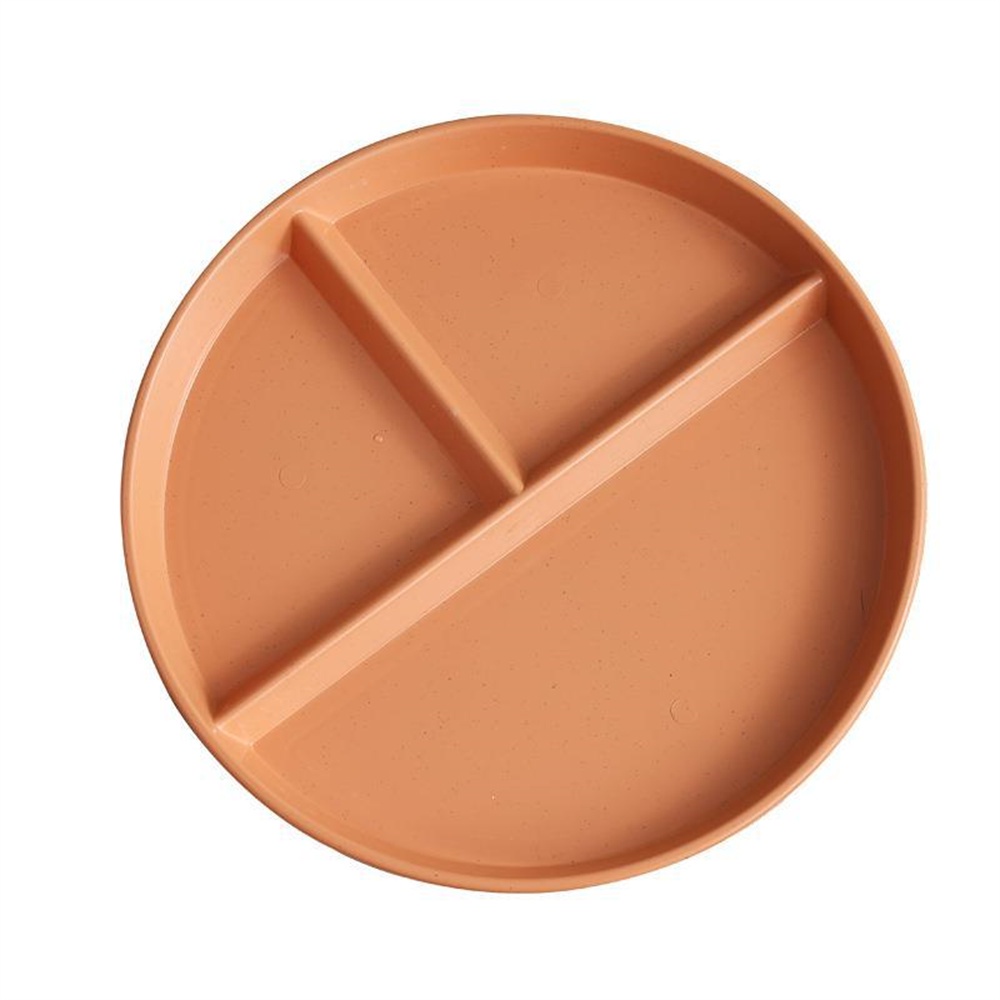 จานควบคุมโรคอ้วนทรงกลม จานแบ่งพลาสติกแบบใช้ซ้ำได้ ทนทาน หนา จานโต๊ะสำหรับเด็ก ผู้ใหญ่ - รูปที่ 5