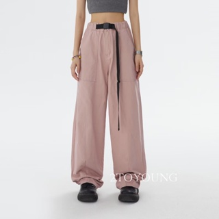 2TOYOUNG Moon กางเกงขายาว คาร์โก้ กางเกง เชือกอเมริกันคลาสิค Cargo pants 2023 NEW 072423 รุ่นใหม่ Trendy ทันสมัย ทันสมัย A90M098 36Z230909