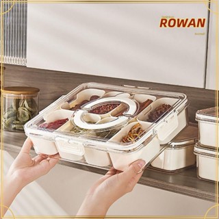 Rowans กล่องพลาสติก แบ่งช่อง 4/8 กันฝุ่น สะดวก สําหรับเก็บเครื่องปรุง ชาร์กเกอร์รี่ ปิกนิก