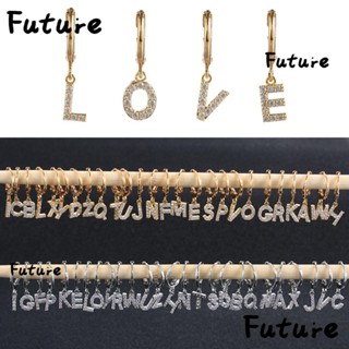 ต่างหูเพชร Cubic Zirconia สีเงินทอง 1 ชิ้น