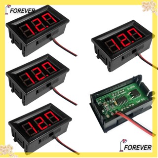 FOREVER โวลต์มิเตอร์ดิจิทัล DC 5~120V หน้าจอ LED 2 สาย สีแดง สําหรับรถยนต์ 5 แพ็ค