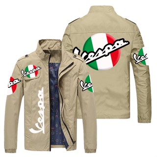 VESPA LOGO jacket motorcycle shop custom work clothes GTS300 Primavera sprint outdoor riding loose thin cardigan stand collar windbreaker