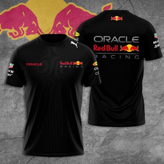 Oracle เสื้อยืดแขนสั้นลําลอง พิมพ์ลาย Red Bull Racing F1 Team Telcel Rauch 3D โอเวอร์ไซซ์ แฟชั่นฤดูร้อน