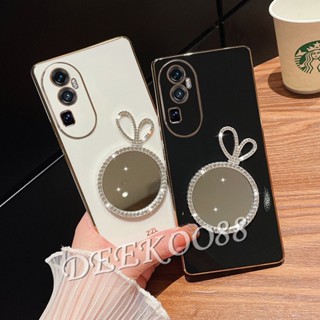 ใหม่ เคสโทรศัพท์มือถือนิ่ม ปิดด้านหลัง แบบกระจก ลายโบว์น่ารัก 3D สําหรับ OPPO Reno10 Pro Plus Pro+ Reno8 T A78 4G 5G 2023 A78 Reno 10 10Pro Reno10Pro+