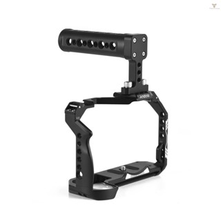 Fw Andoer Camera Cage + Top Handle Kit Aluminum Alloy Video Cage with Cold Shoe Mount Numerous 1/4 Inch Threads Replacement for  R7 Camera