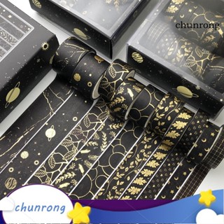 Chunrong เทปกาววาชิ สีทอง สําหรับตกแต่งสมุดภาพ DIY 10 ม้วน