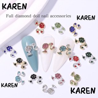 Karen สติกเกอร์เพชรคริสตัล พลอยเทียม สีทอง สีเงิน สําหรับตกแต่งเล็บ DIY 20 ชิ้น