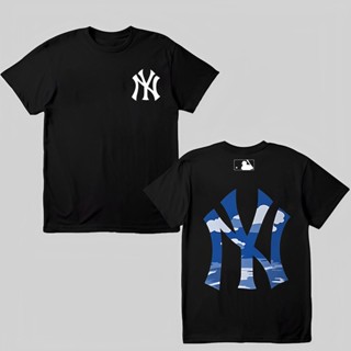 เสื้อยืดคุณภาพดี  【ใหม่】 Mlb เสื้อยืดแขนสั้นพิมพ์ลายก้อนเมฆแฟชั่นผู้ชายและผู้หญิง 31 เท่า