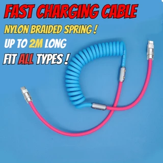 สายชาร์จไนล่อนถัก 120W 6A Type-C ยาว 2 เมตร ชาร์จเร็ว สําหรับ IPhone 16 15 14 13 Samsung 6A โทรศัพท์ อย่างรวดเร็ว สายชาร์