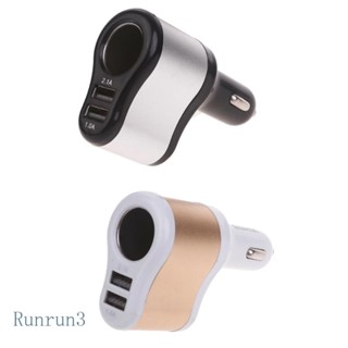 Runny อะแดปเตอร์ที่ชาร์จบุหรี่ในรถยนต์ แบบพลาสติก USB ชาร์จเร็ว