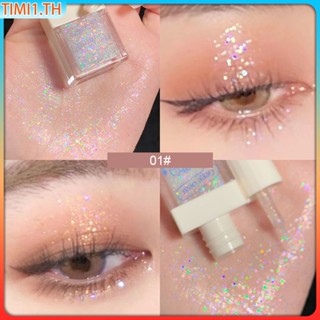 Gege Bear อายแชโดว์ชนิดน้ำติดทนนาน Pearlescent Liquid Glitter Sequins อายแชโดว์ / Lying Silkworm Highlight Eye Cosmetic | เวลา1