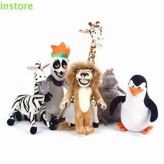 Instore ตุ๊กตายัดนุ่น รูปการ์ตูนสัตว์ Madagascar Lemurs ของขวัญสําหรับเด็ก