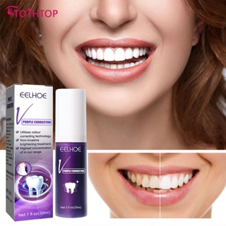 Eelhoe V34 Purple Color Corrector Tone Brightening Toothpaste Enamel Tooths Stains Removal Whitening Cleaning Toothpaste Dental Hygiene [TOP]