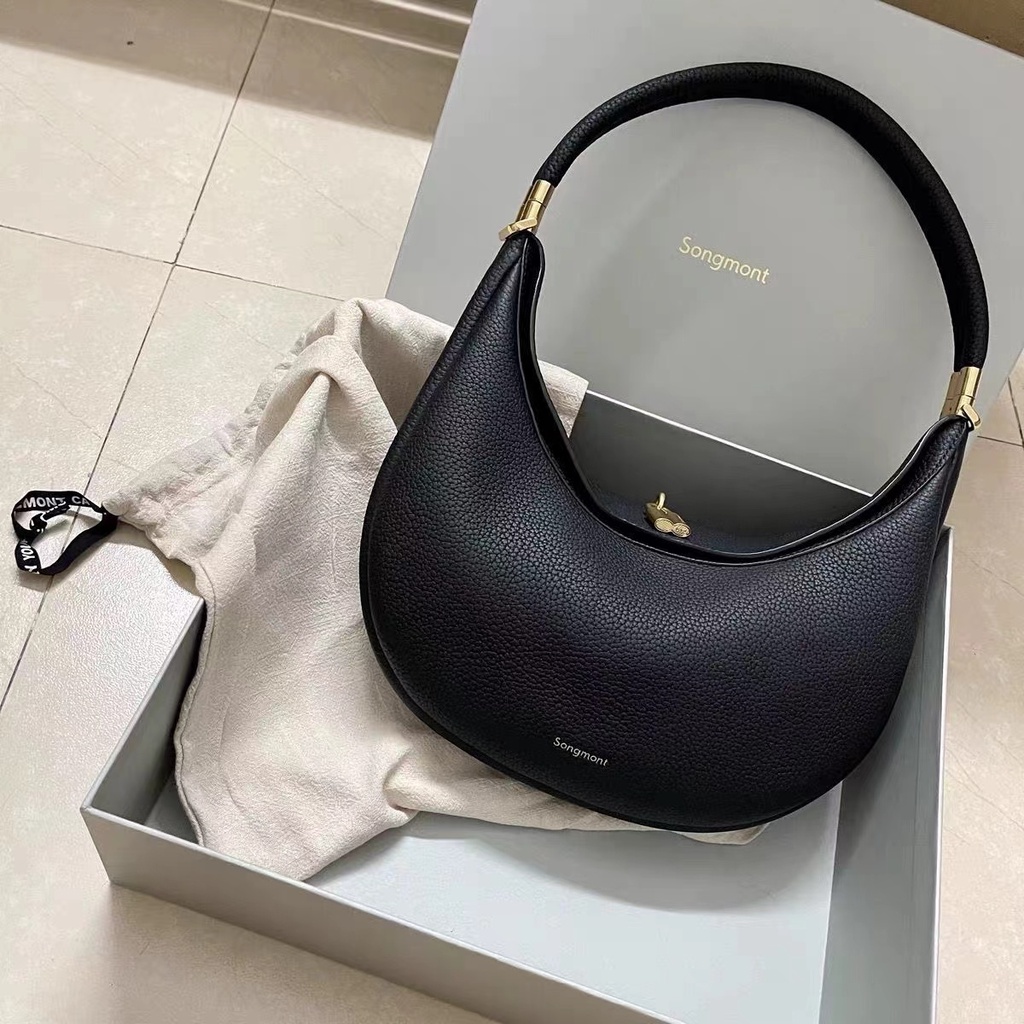 SONGMONT  Half moon bag  การออกแบบที่ไม่เป็นที่รู้จักมาก กระเป๋าสะพายหลังและหน้า ทรงเป้หนังแท้ ความหรูหรา  กระเป๋ารูปครึ่งวงจันทร์